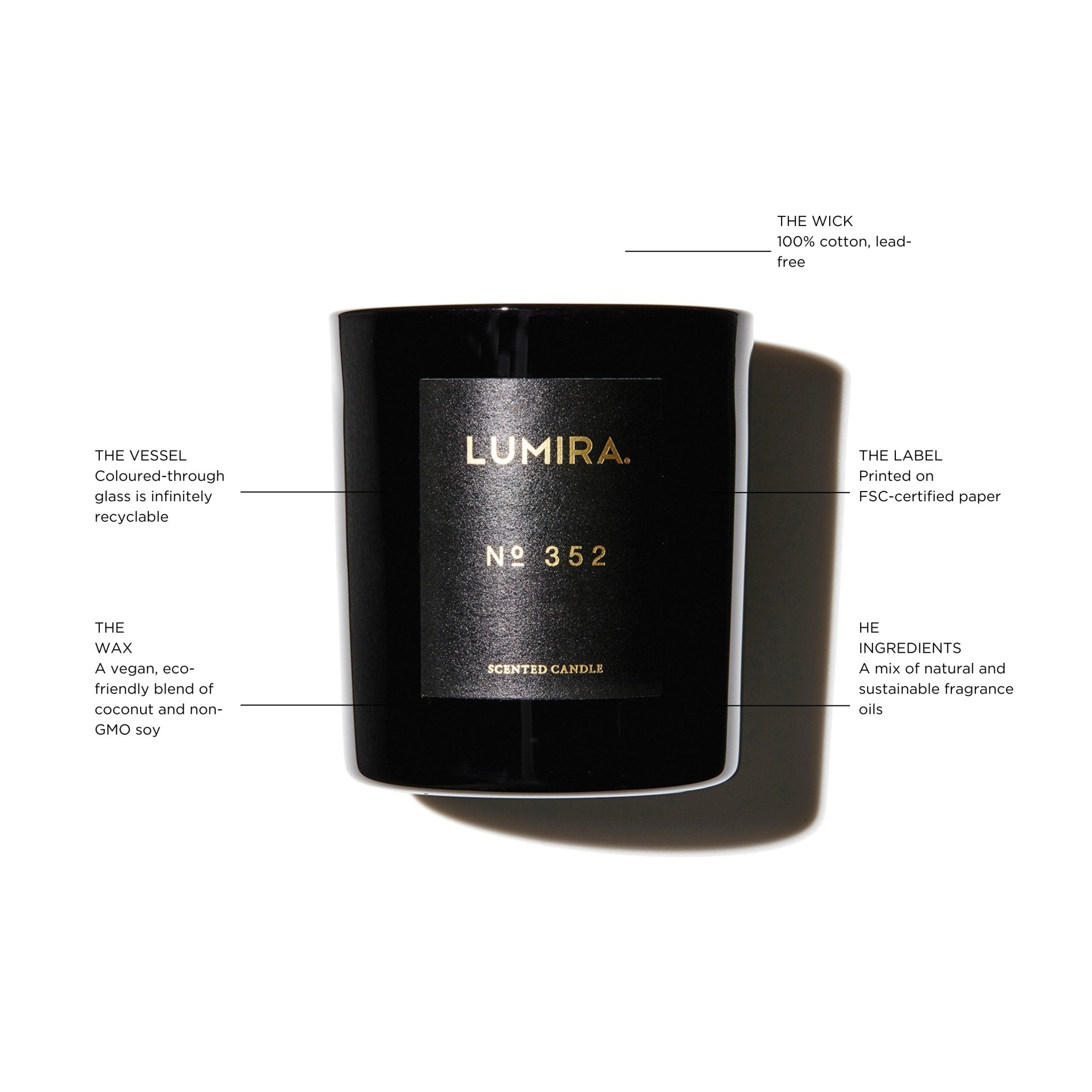 No352 Leather & Cedar Candle - LUMIRA